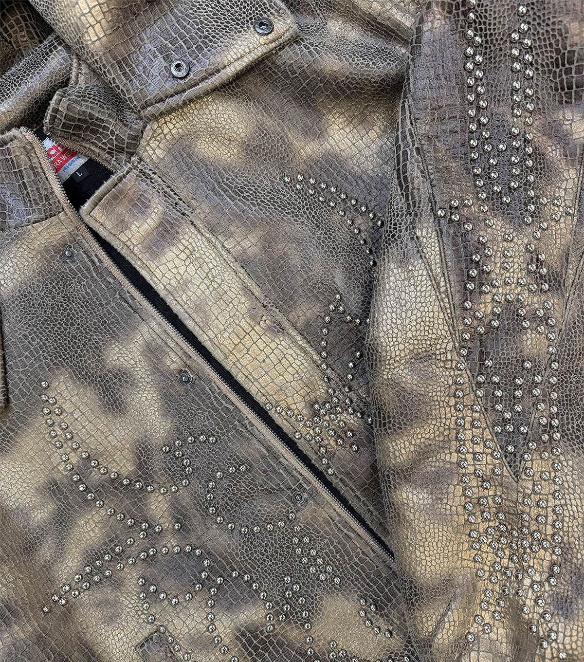 Studded Brown Reptilian Jacket