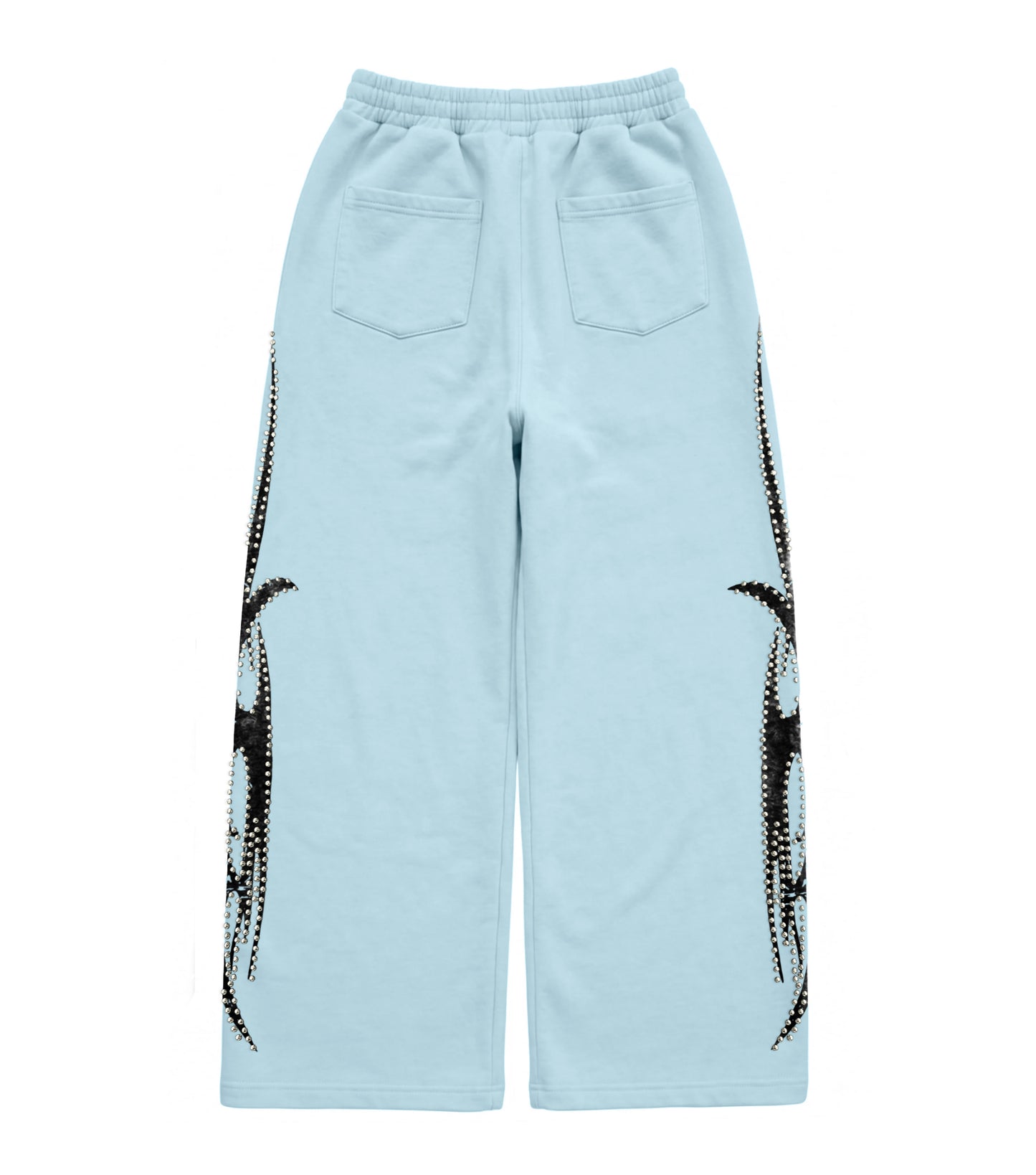 Blue Silver Studded Sweatpants back