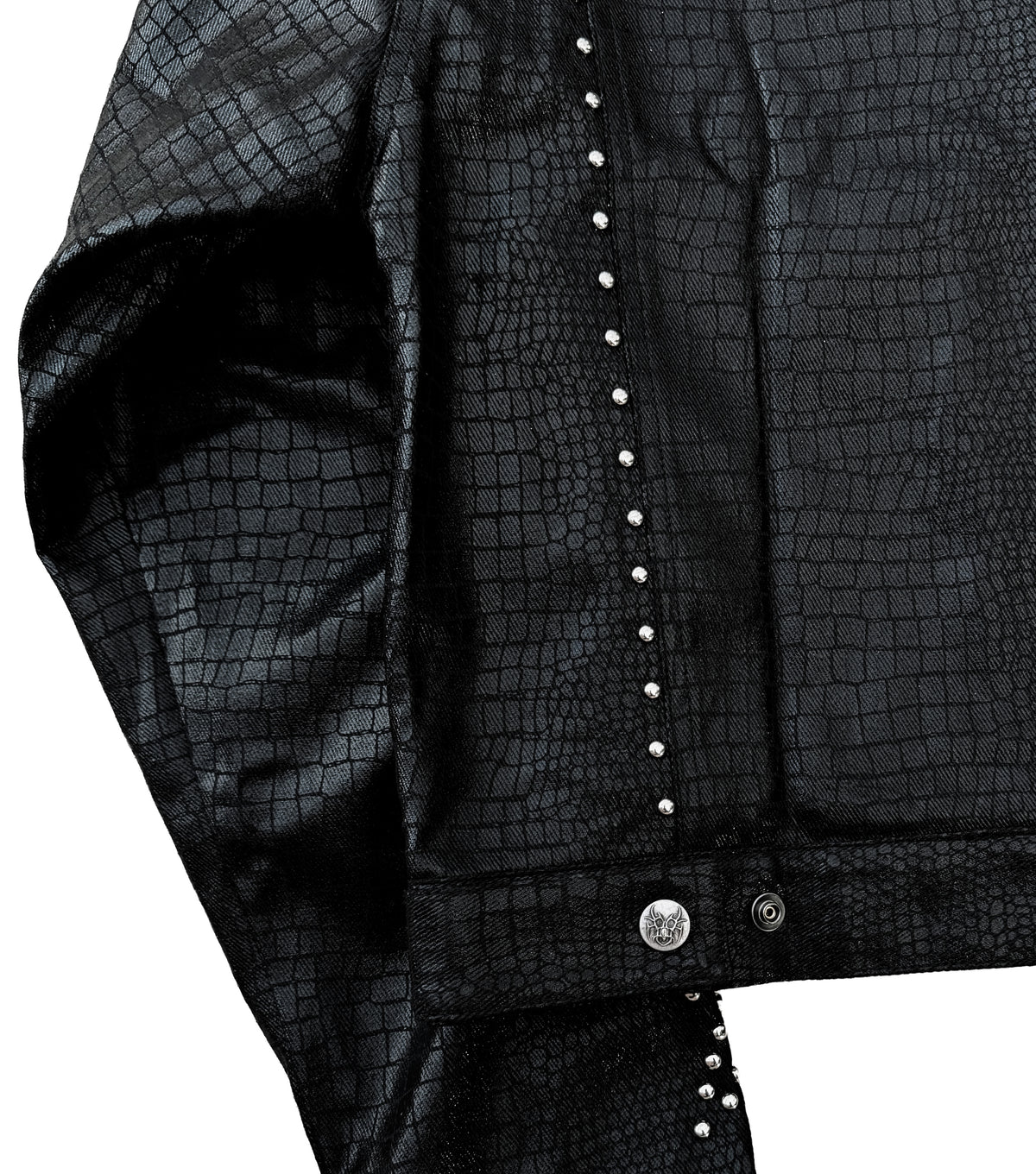 Reptilian Studded Trucker Jacket