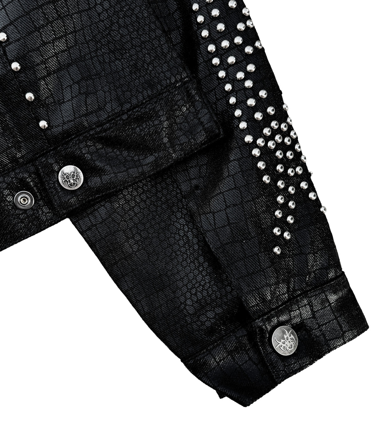 Reptilian Studded Trucker Jacket