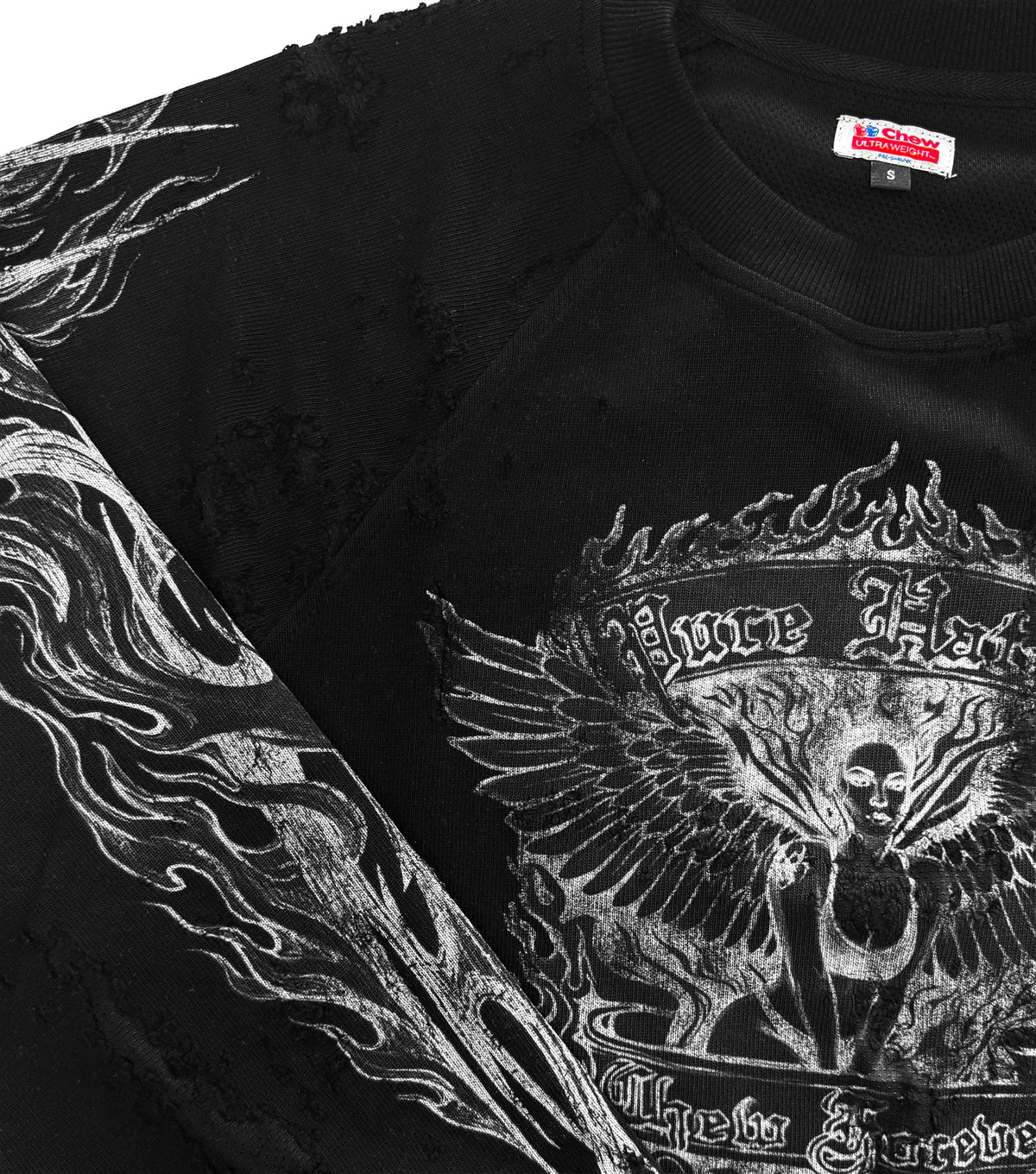 Earth Angel Eroded Crewneck Black