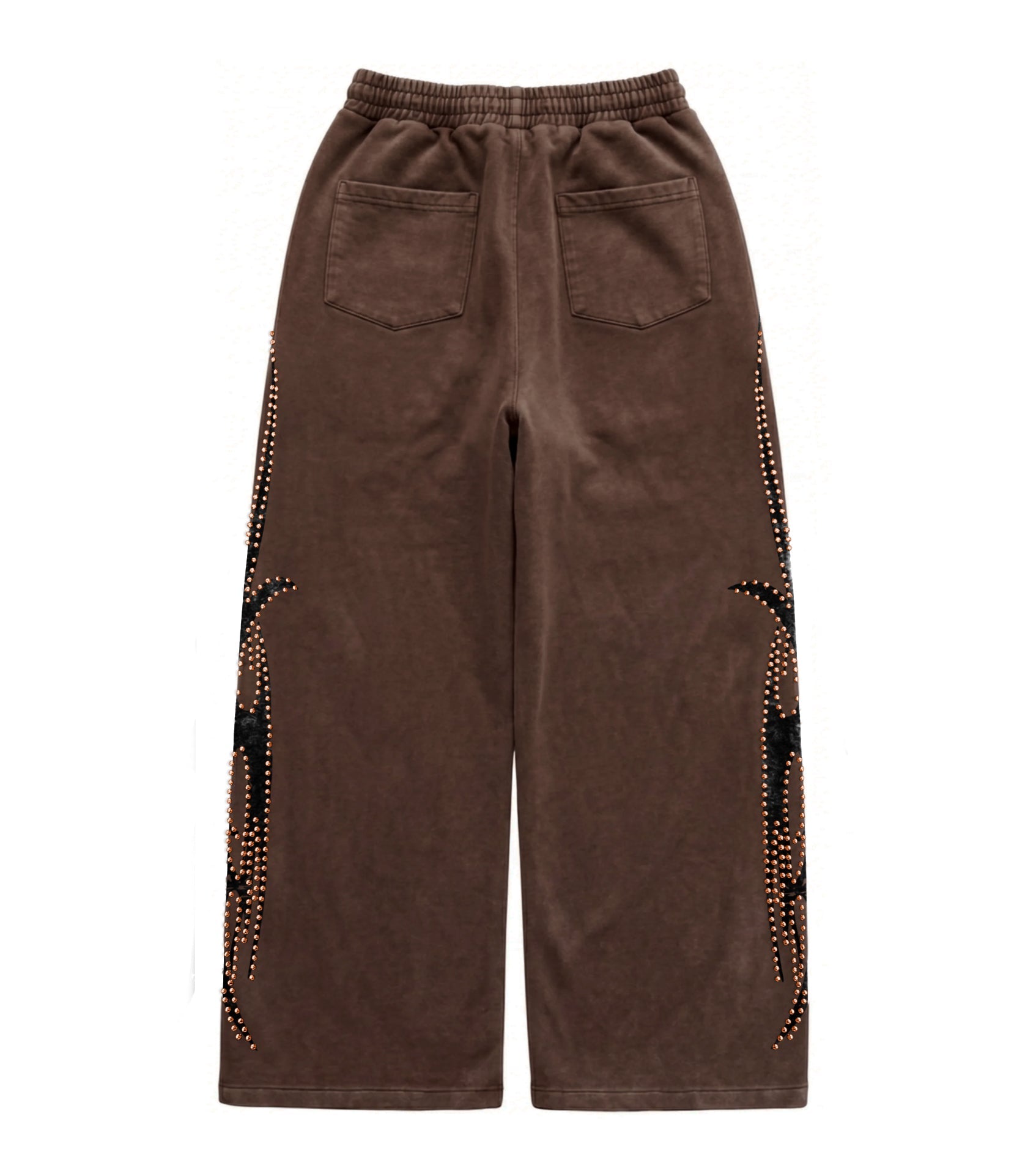 Brown Bronze Studded Sweatpants back