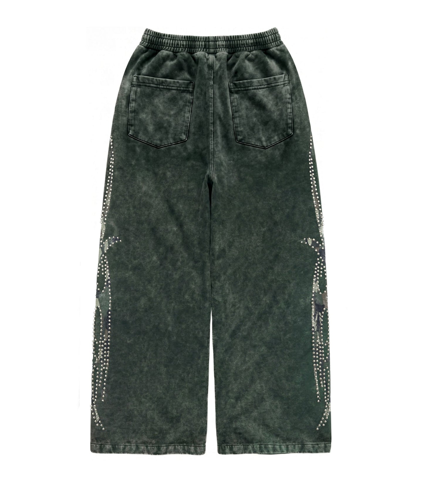 Camo Silver Studded Sweatpants back