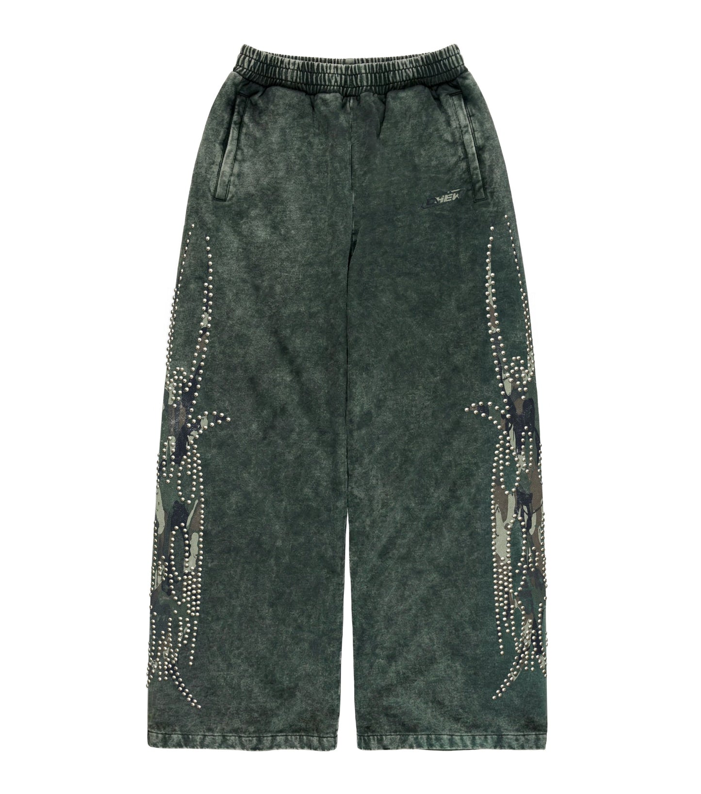 Camo Silver Studded Sweatpants front