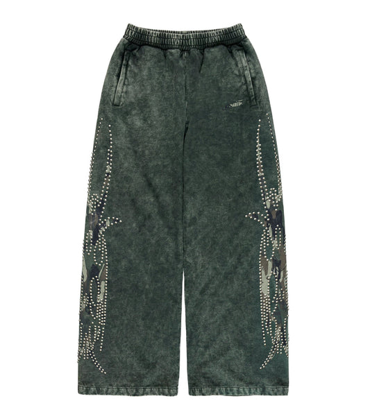 Camo Silver Studded Sweatpants front