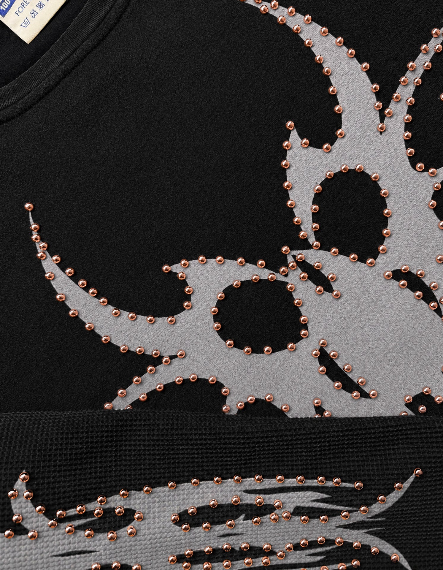 Black on Black Roach Studded Longsleeve closeup