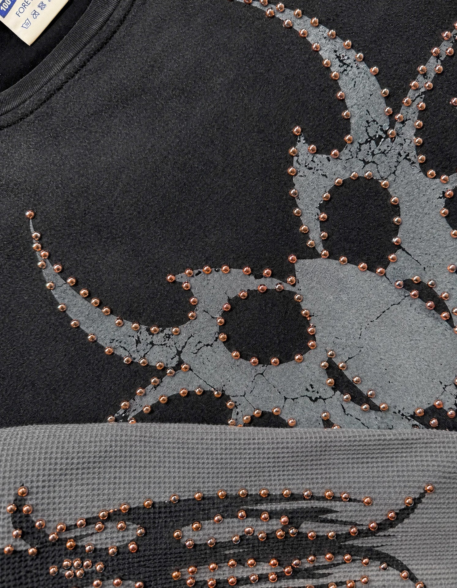 Black Roach Studded Longsleeve closeup
