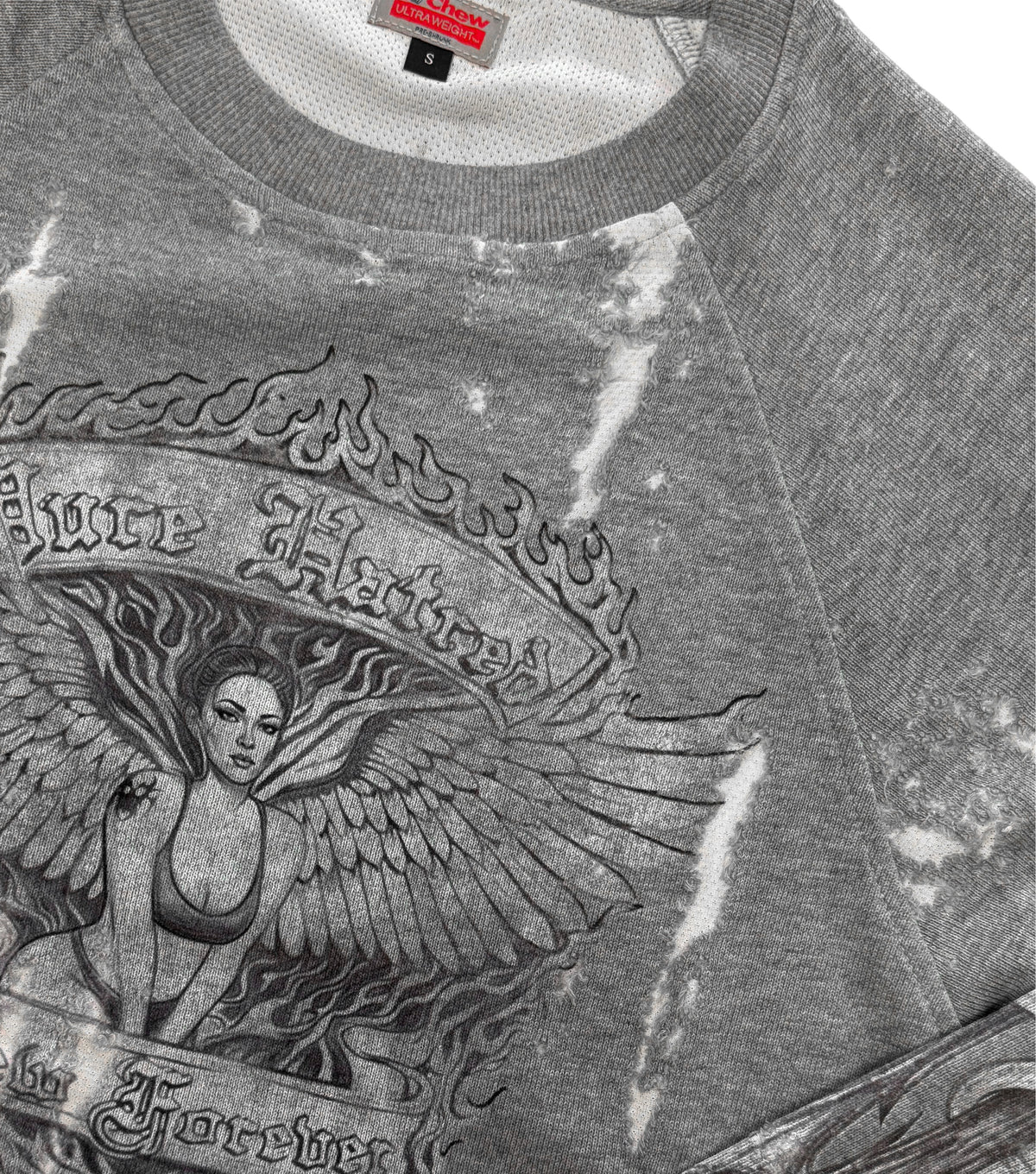 Earth Angel Eroded Crewneck Grey