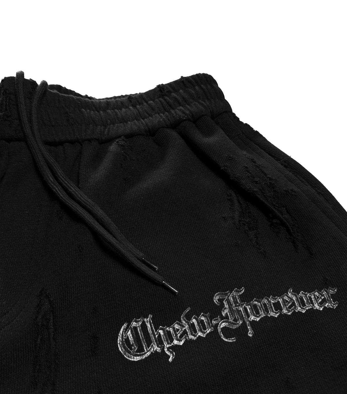 Earth Angel Eroded 3/4 Sweat Shorts Black