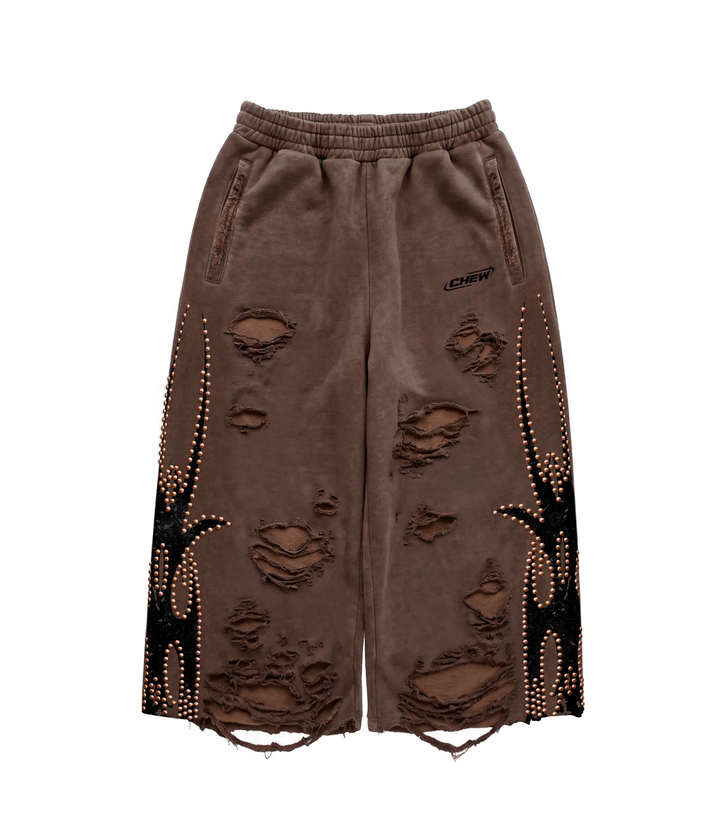 Rose Gold Studded Roach 3/4 Shorts