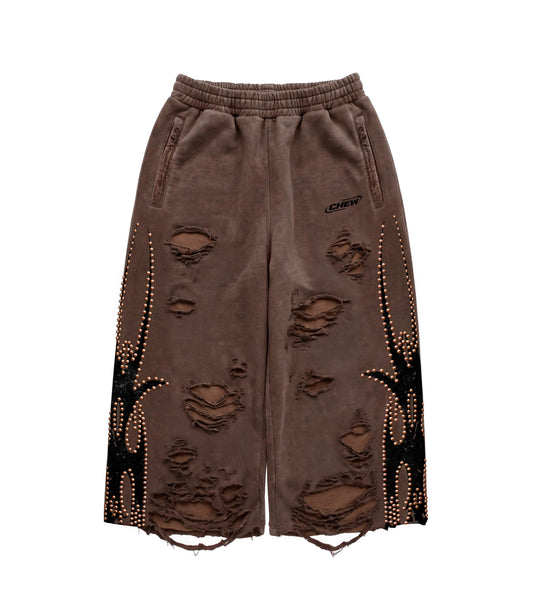 Rose Gold Studded Roach 3/4 Shorts
