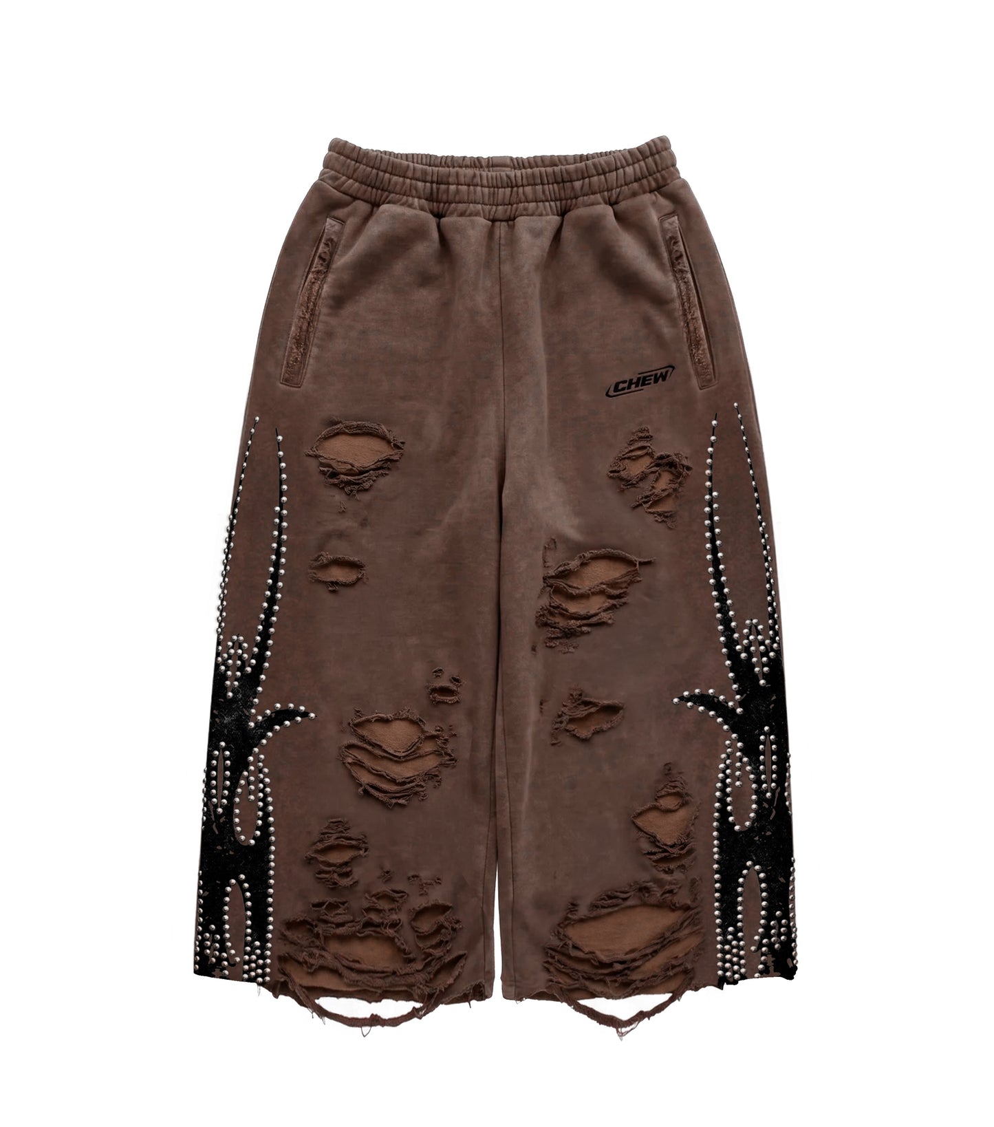 Silver Studded Roach 3/4 Shorts