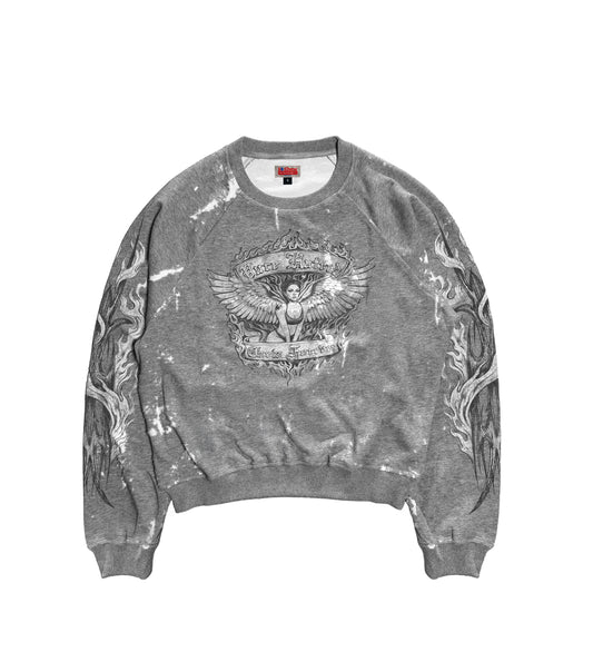 Earth Angel Eroded Crewneck Grey