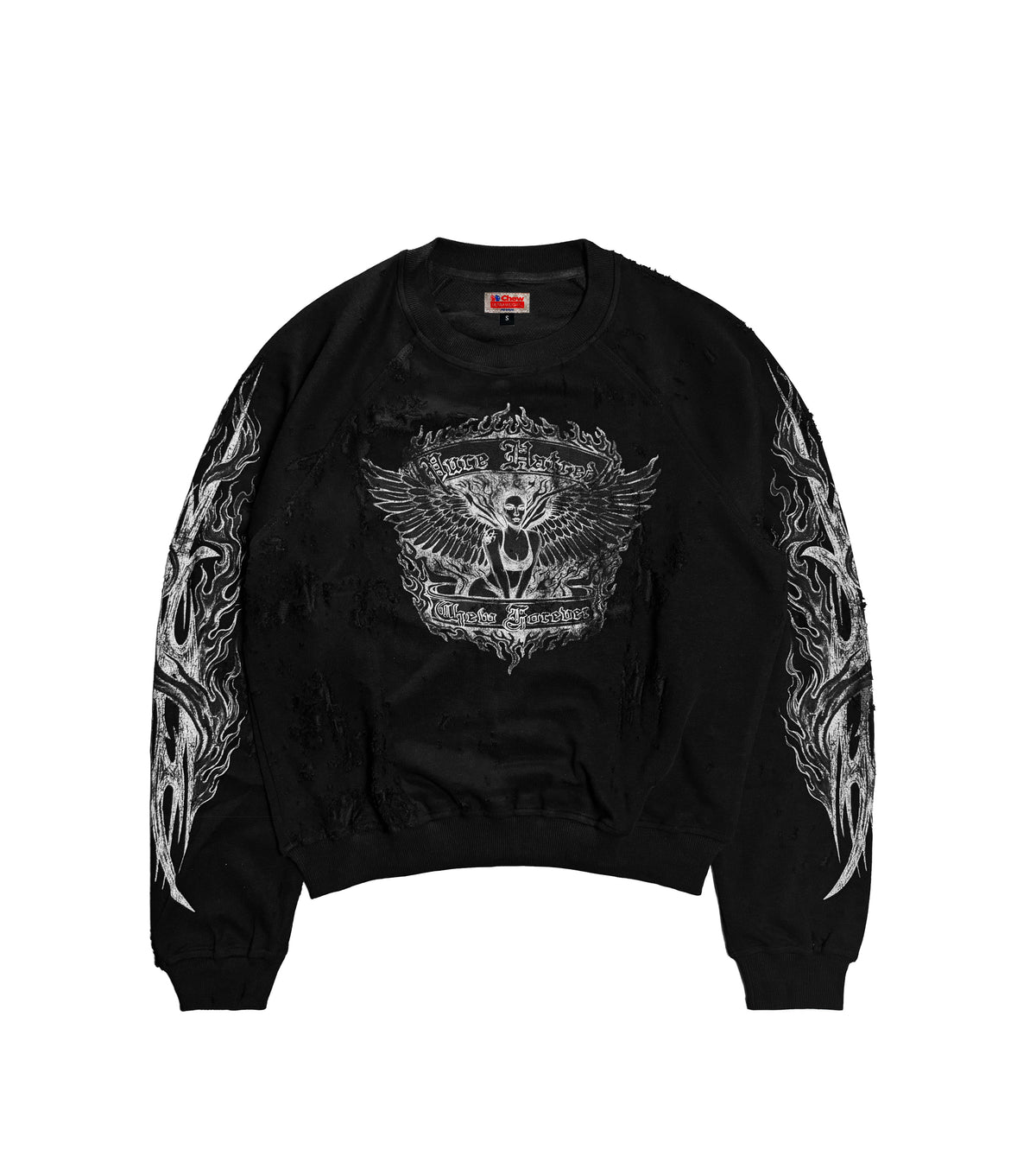 Earth Angel Eroded Crewneck Black
