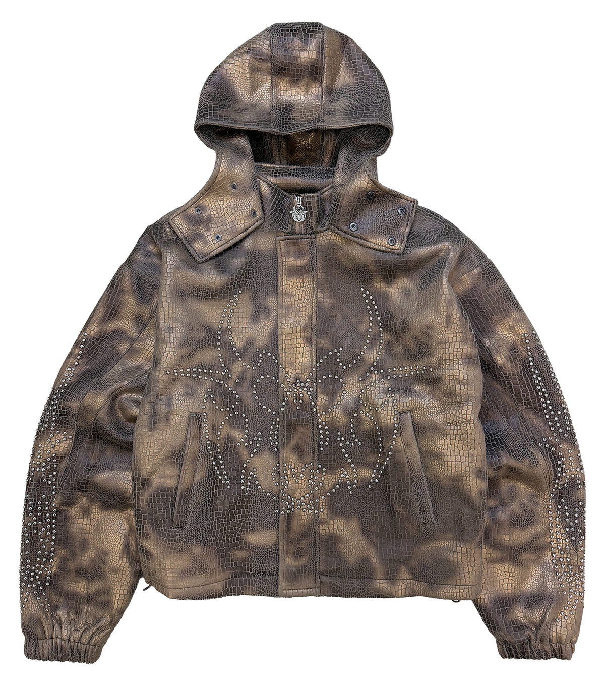 Studded Brown Reptilian Jacket