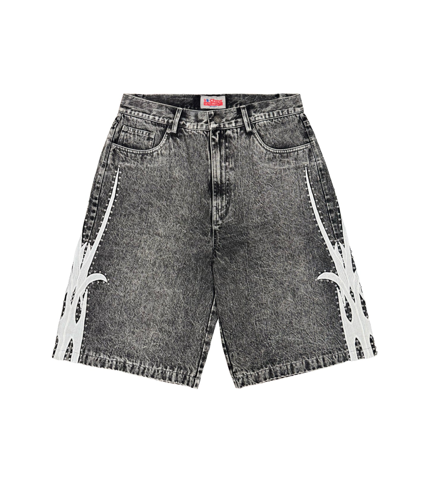 Studded Patch Shorts