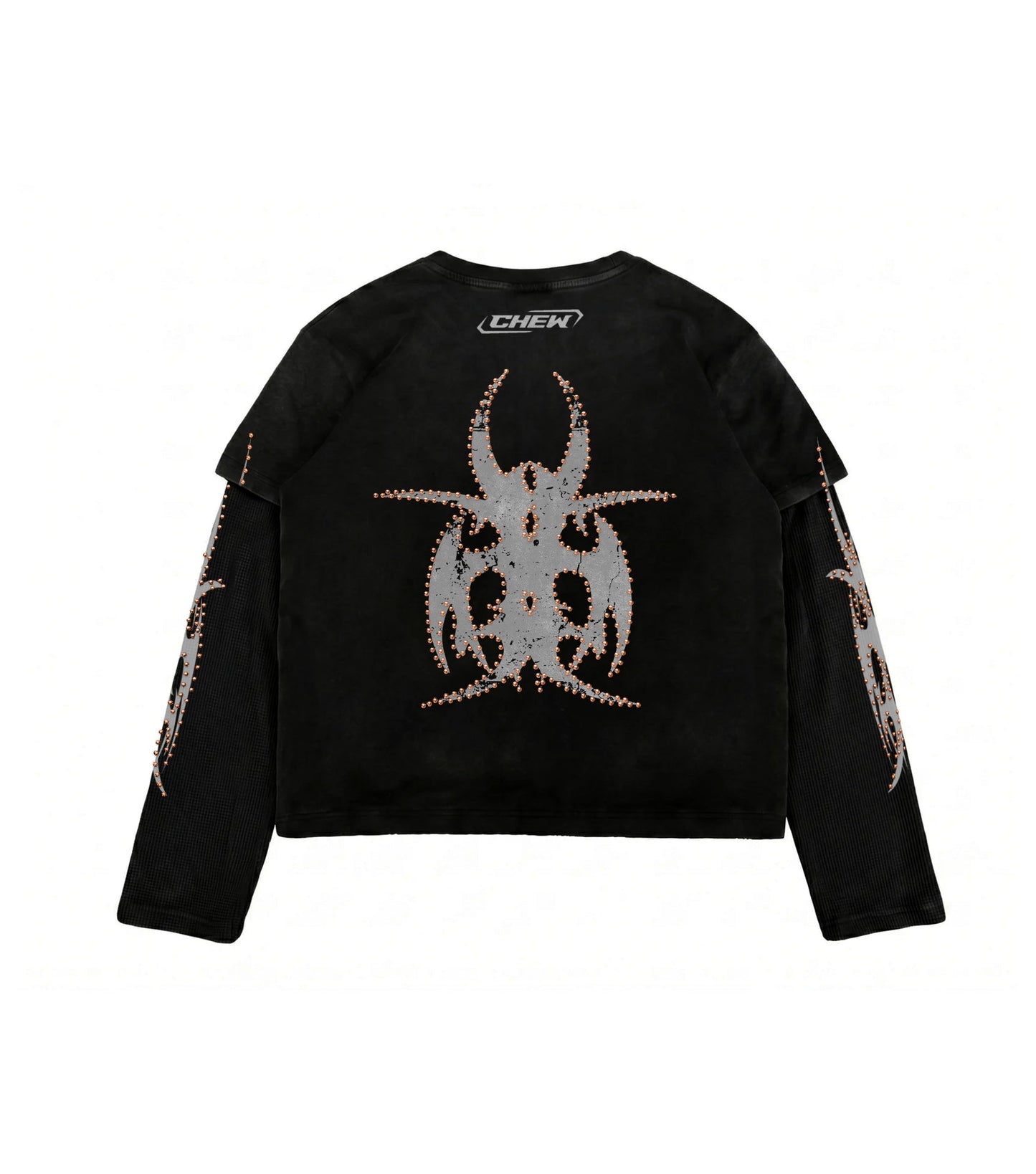 Black on Black Roach Studded Longsleeve back