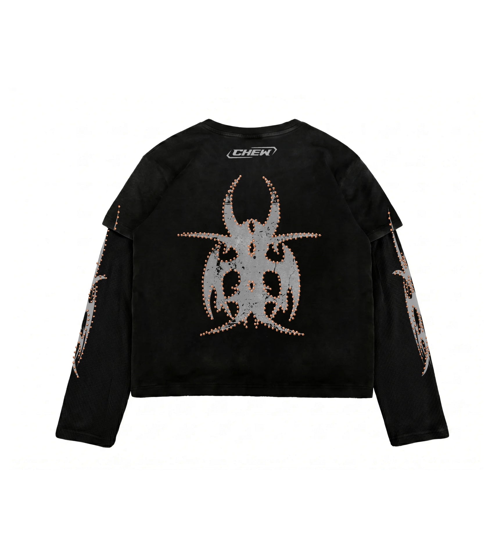 Black on Black Roach Studded Longsleeve back