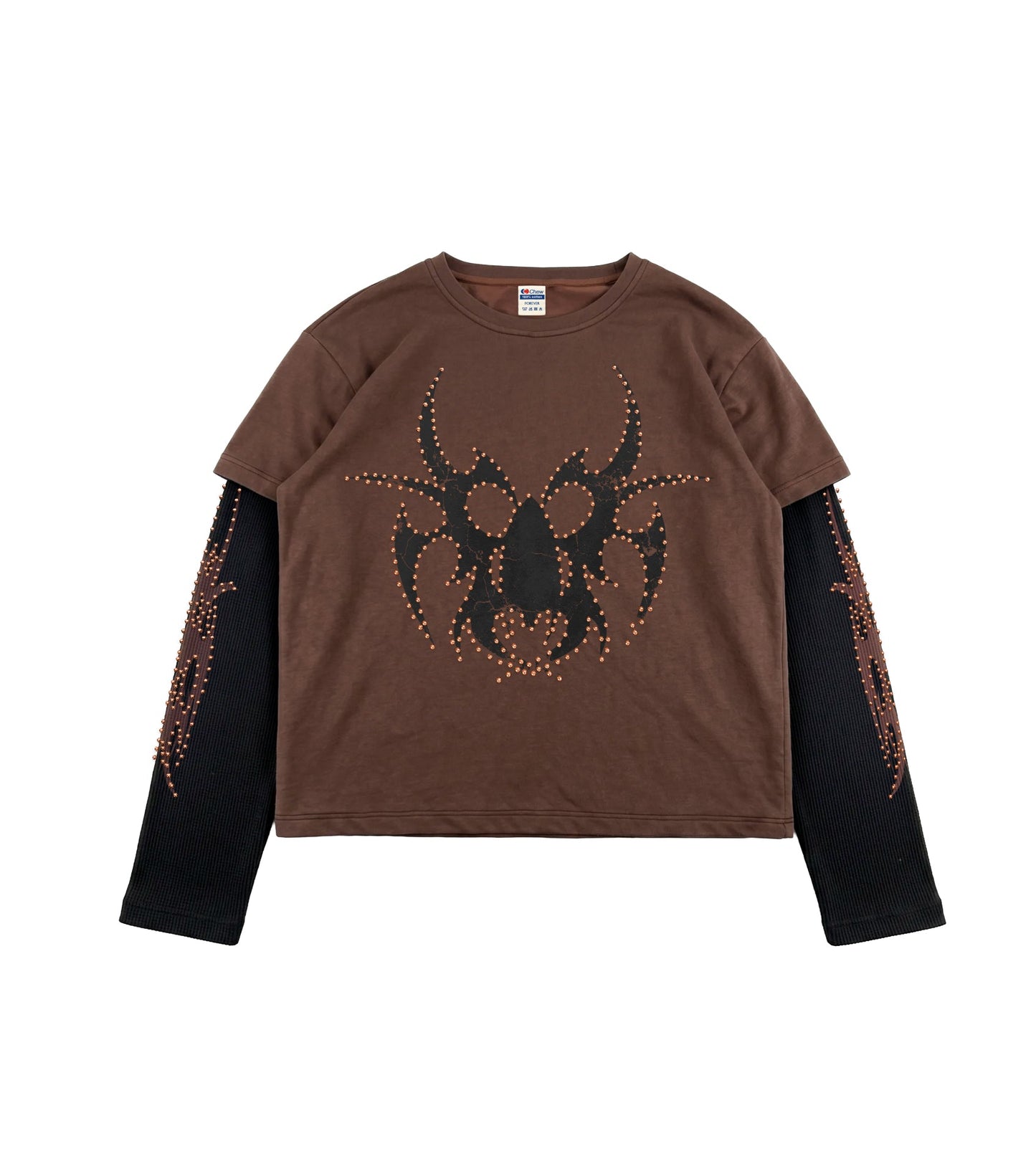 Brown Bronze Roach Studded Longsleeve front