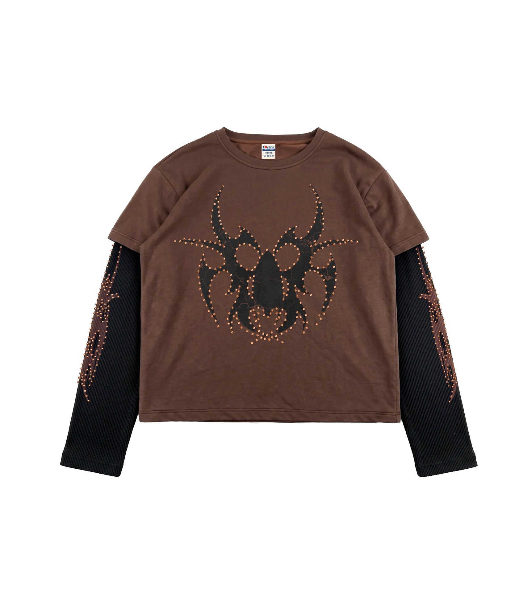 Brown Bronze Roach Studded Longsleeve front