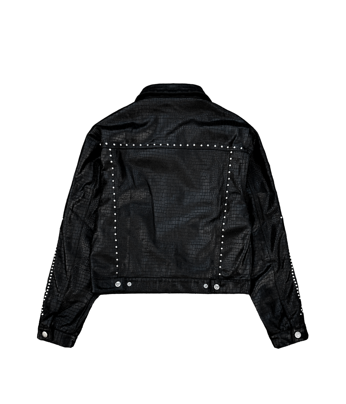 Reptilian Studded Trucker Jacket