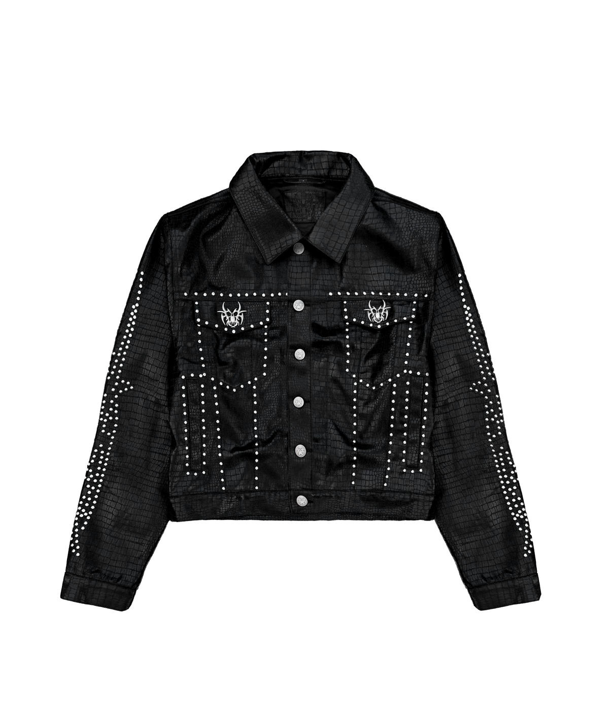 Reptilian Studded Trucker Jacket