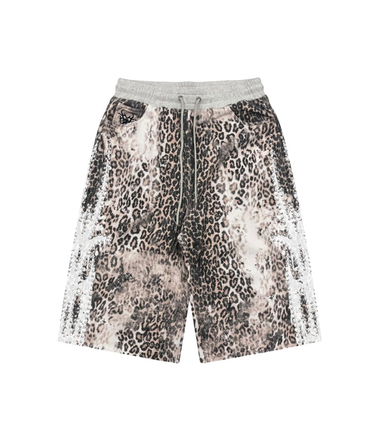 Leopard Studded Sweatshorts