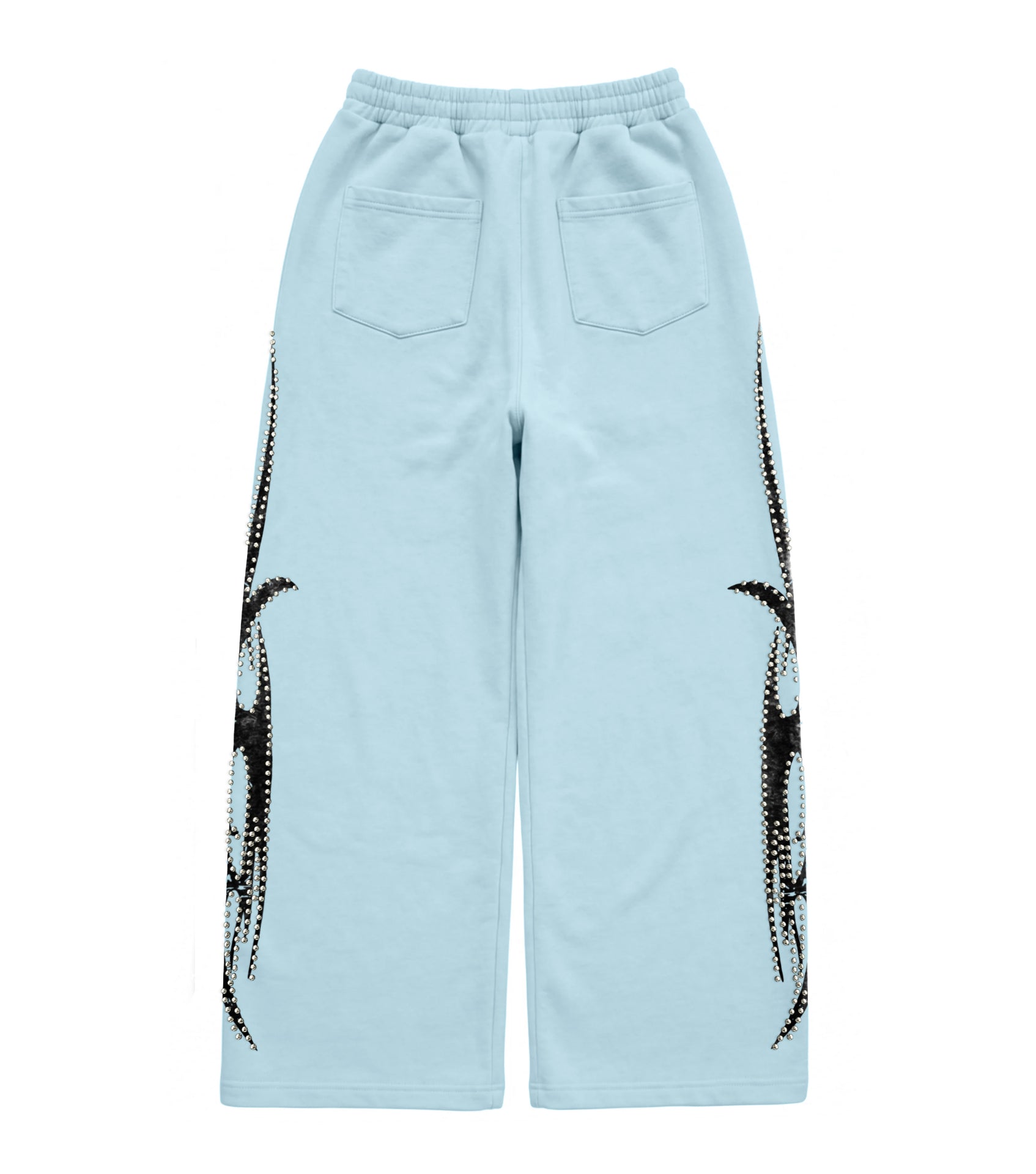 Blue Silver Studded Sweatpants back